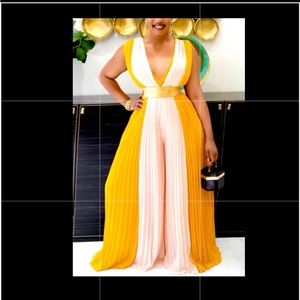 Pleated Yellow Joy Jumpsuit